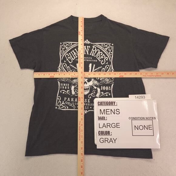 Guns N Roses Short Sleeve Graphic Band T Shirt Adult Mens Size Large L Gray - Picture 5 of 9